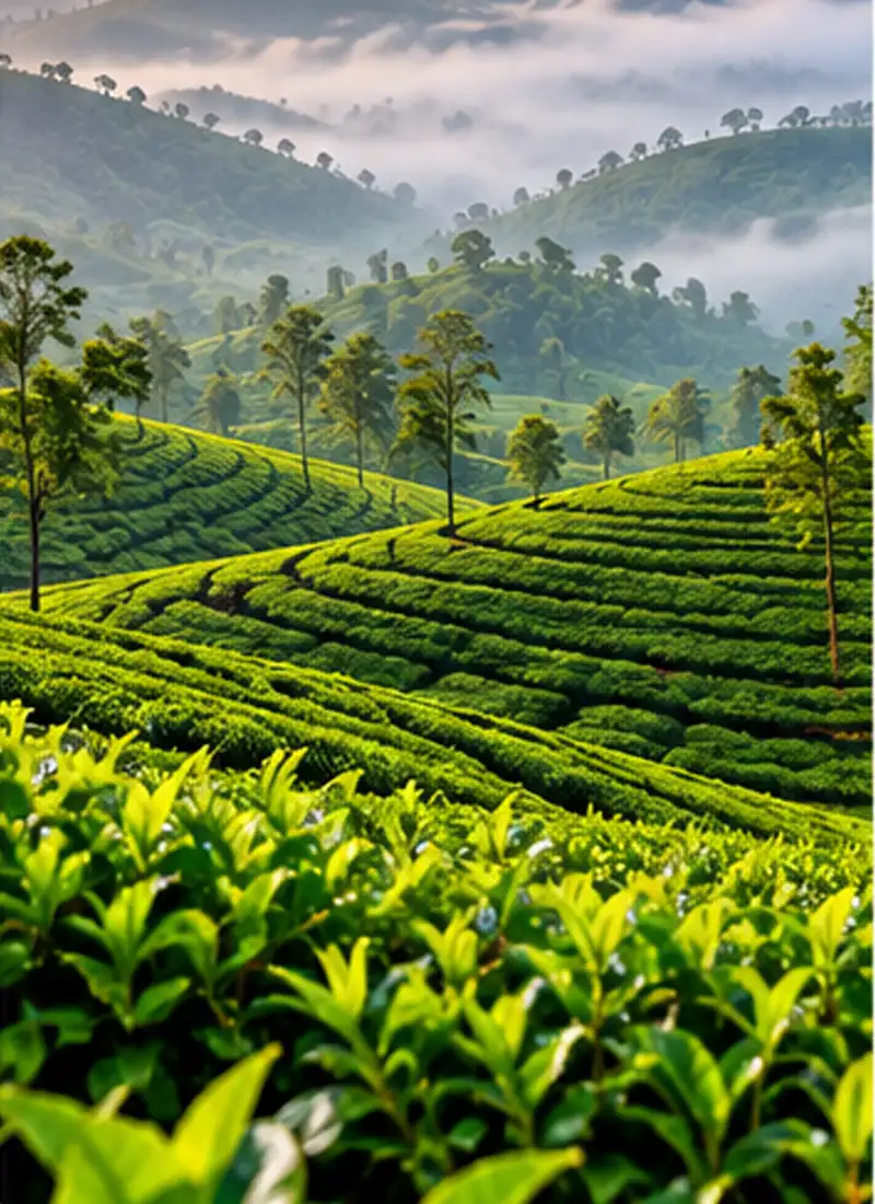 Munnar tea plantations and mountain landscape