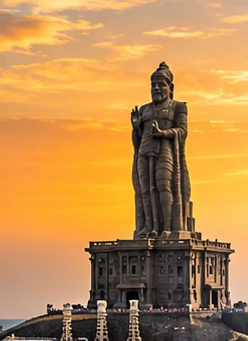 Kanyakumari coastline and Vivekananda Rock Memorial